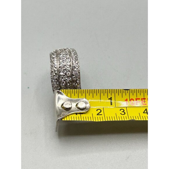 Sterling Silver Triple Band Design Ring Size 5.75 CZ Pave Vintage Jewelry - Picture 7 of 8